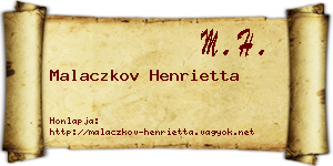 Malaczkov Henrietta névjegykártya